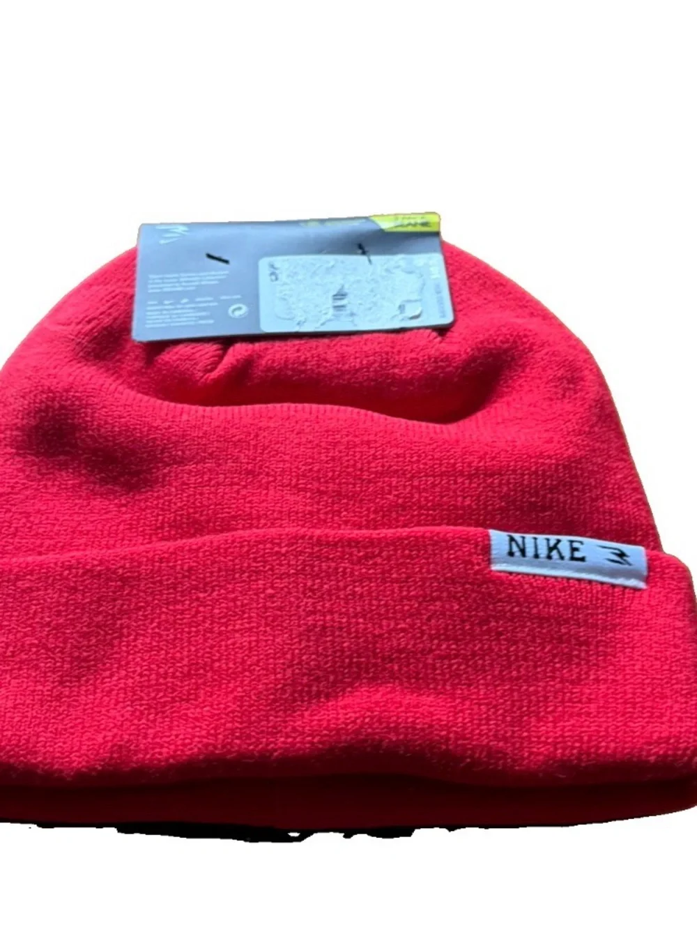 Nike Big Kids Size (8-20) 2-Pack Beanie Set. Black/Red/White Logo. New with Tags